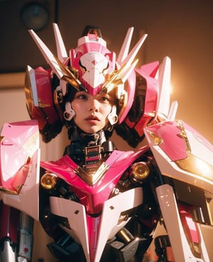 holiday,woman,dramatic lighting,Pink Mecha,Honey Mecha,(perfect fit:0.85),photo-realistic,Pink Mecha,Mecha