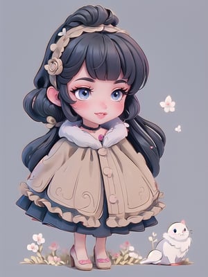 Sticker Cute woman,Adorable, cute face, Little sharp nose, weeding dress, weeding makeup, ornaments,Anime,long black hair,full_body,Contour,blue eyes, Vector, White Background, Detailer ,