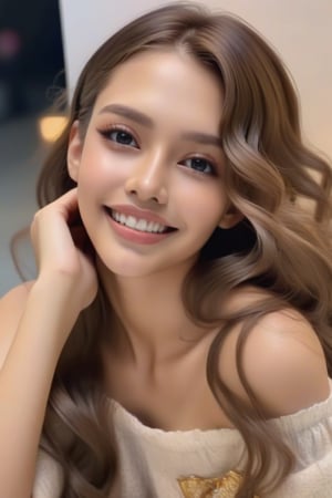 1 young woman, in her 20s, beautiful detailed eyes,beautiful detailed lips, happy face,long eyelashes,brown hair, sparkling eyes, happy smile, full-body visible, hands visible, torso visible,A long RANDOM hair, image hyperealism, (masterpiece, best quality, photorealistic, 8k raw photo), light smile colorful, highest detailed, zoom_out, random hairstyle,more detail XL,, (dynamic seducing pose), Marlene Favela,REALISTIC,GIRL,PHOTO