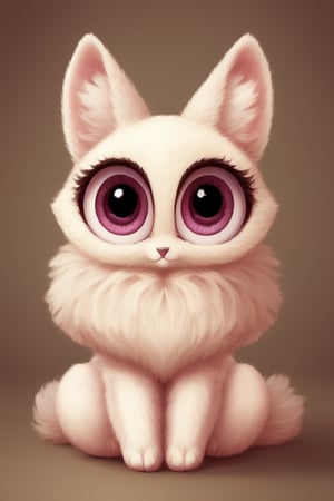 a lovely cute animal with big eyes, fluffy