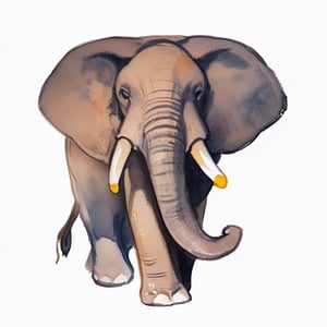 grey Elephant, centered, 
watercolor illustration, pencil outlines, highly detailed,
(isolated on a white background),
EpicArt