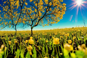 The buds spread into tiny leaves as they began to grow higher, reaching up to the sky. With newfound courage, the leaves stretched higher and higher, reaching for the sun's warm embrace. The world beyond the prairie is vast and full of wonder.