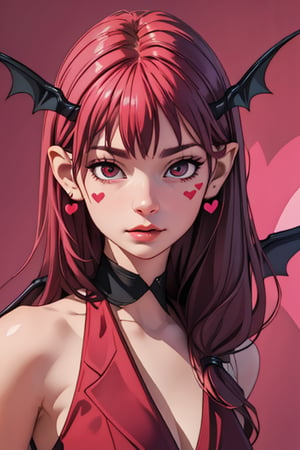 (best quality,masterpiece:1.2),ultra detailed,(photo realistic:1.4),devil wings,lovely_succubus,heart_mark_background,