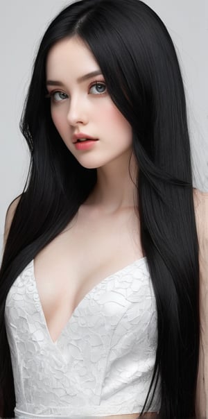 




	woman, random color eyes, fully black hair, pale white skin, 
	shiny small accessories, very little light makeup, 
	abstract white-black background, (white black background:1.1), 
	best photo quality, clear detailed texture, canon eos 80d photo, 
	, leaning standing pose, waist-up shot, 
extra details texture, absolute realistic photo, long straight hair, 
(digital art, ultra-realistic, high detail, high resolution, photorealistic), giving a surreal and captivating visual experience, with a focus on the contrast between the white and black elements.