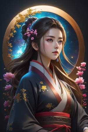 Infinite C0DEX_R :
masterpiece, best quality, 1girl, (colorful), (Shinly detailed beautiful eyes and detailed face), cinematic lighting, bust shot, extremely detailed CG 4K wallpaper, ((10-30 yo girl)),  long hair, , (((mid_chested))), UHD, masterpiece, 8k, ultrarealistic, kunoichi,, cute face, ((chinese_zodiac)), Katana
[full length portrait] [cosplay] [Happy expression on face], extreme realistic, 8k, ultra details, intricate details, beautifully color graded, Editorial Photography, Photography, taken with a 60mm lens, ISO 300, f/4, 1/200th --ar 2:3, retro art, 

absolute reality drawing, 

3d stylised anime, 

glosscore, 

shinecore, 

reflectcore, 

by excelarious, 

figurative art by {destroyed wood, 

bewitching beauty of half moon night sky, 

petal stars, 

dream lines, 

bounce key light, 

sponge, 

crystal circuit, 

chlorine, 

manganese, 

liquid soil, 

vibrant glass sky, 

polyethelene, 

}