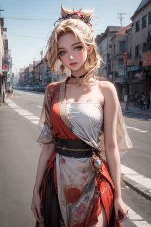 lovely  cute  young  attractive  indian  teenage  girl  in  a  pretty foreign dress,  23  years  old  ,  cute  ,  an  Instagram  model  ,  long  blonde_hair  ,  winter  ,  on the road  .  ,  „  Indian ,yoimiyadef
