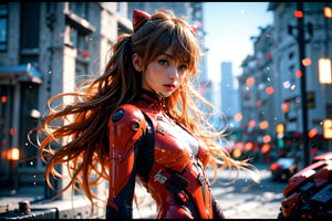 nijiMecha,lora:nijiMecha:0.85,(best quality, masterpiece, colorful, dynamic angle, highest detailed)(Asuka Langley),upper body photo,fashion photography of cute red long hair girl (Asuka Langley),dressing high detailed Evangelion red suit (high resolution textures),in dynamic pose,bokeh,(intricate details, hyperdetailed:1.15),detailed,moonlight passing through hair,perfect night,(fantasy art background),(official art, extreme detailed, highest detailed),HDR+,ruanyi0137,souryuuasukalangley,Asuka Langley Soryu