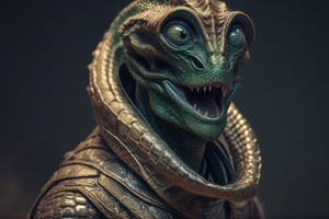 A reptilian alien with armor
