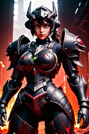 monster girl, ((dark)), ((blood power armor)),
