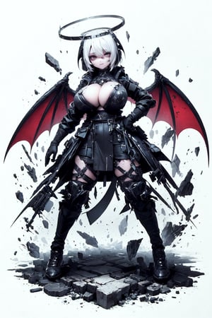 (white background:1.5), 1 girl, mid shot, full body, (succubus:1.2), (Lilith:1.2), (1 girl:1.2), solo, (short white hair:1.2) , (refreshing eyes:1.1) ,(crazy smile:0.8), (dress), (glitch digital glowing wings), (full body:1.0), (beautiful detailed eyes:1.0), (detailed face:1.0), (one hand on hip:1.2) ,looking at you, /////////////////////////// ////////////////////////// ///////////////////////// psychedelic art, glitch art, abstract art, concept art,(point_color:1.4),(RGB Splitting:1.3),(god rays), (extremely detailed light), (science_fiction:1.2), (trippy:1.2),(colorful ink ), (floating colorful ink droplet ), (triangle shape:1.3), (Lilith of night:1.3), (gradient_background:1.1),(glitch background),( digital halo:1.2),(fluorescent graffiti :1.2),(neon light:1.2), (glowstick:1.2), (floating triangle glass fragments:1.2),gigantic_breast, ((big tits)) ,StneRm,best quality,draconictech,blad4,techwear jacket,black gloves,tactical ve
