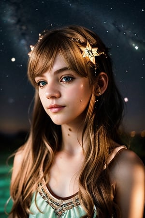 {{best quality}}, {{masterpiece}}, {{ultra-detailed}}, {illustration}, {detailed light}, {an extremely delicate and beautiful}, a girl, {beautiful detailed eyes}, stars in the eyes, messy floating hair, colored inner hair, Starry sky adorns hair, depth of field