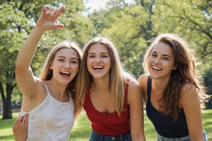 Girls at the park having a good time,afternoon,they are (((topples)))