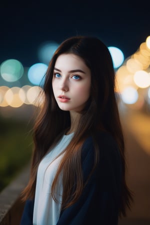  aesthetic portrait, 1girl,turkiye, long hair, bokeh, depth of field, cinematic, nighttime ,aesthetic portrait,b3rli,ch3ls3a,gh3a,lun4