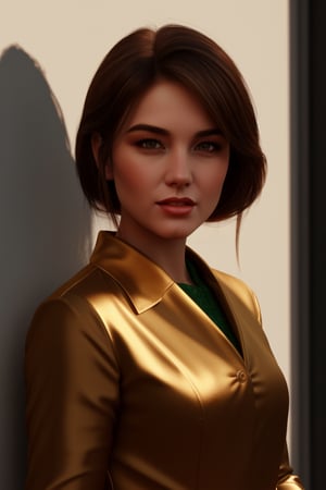 A realistic three-dimensional render of an elegant lady with brown hair, showcasing intricately detailed skin texture and shadow, trending on Artstation with high-quality 8k resolution, acmm ss outfit, Myanmar, Burmese,acmm ss outfit,1 girl