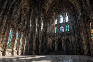 A colossal architectural infrastructure, a gigantic Gothic church from the Middle Baroque era,outsider shot