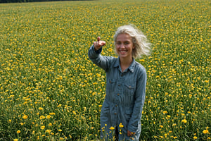 Title: "Blossoms of Gratitude: A Painter's Tribute"

In a sweeping tapestry of color and light, a young woman with a boyish charm and a radiant smile stands amidst a vibrant flower field, her short asymmetrical white hair catching the sunlight in a dance of brilliance. Her eyes, a vivid shade of green, sparkle with joy as she playfully flashes a ✌ (peace) sign with her hand, a gesture of gratitude and celebration that fills the air with a sense of warmth and happiness.

The flower field surrounding her is a symphony of hues, each petal a brushstroke of nature's own design. Blossoms in vivid shades of red, yellow, and purple sway gently in the breeze, their colors contrasting beautifully against the canvas of the clear, blue sky that stretches out above like a vast expanse of possibility and hope.

The sunlight bathes the scene in a soft, golden glow, casting gentle lens flares that add a touch of magic to the moment. The atmosphere is imbued with a sense of tranquility and serenity, the brightness of the light tempered by a softness that envelops the viewer in a cocoon of beauty and grace.

High above, elegant text floats in the sky, its message a testament to the artist's gratitude and appreciation. "Thank you 500 Followers" it reads, the words flowing like a gentle breeze through the heavens, a declaration of thanks that echoes across the vastness of the universe.

Every detail of the illustration is rendered with meticulous precision, from the intricate patterns of the flowers to the subtle nuances of the girl's features. The artist's technical skill is on full display, showcasing a mastery of craft that elevates the scene to a work of extraordinary beauty and complexity.

The mood of the piece is one of jubilation and energy, a celebration of reaching a milestone that is both meaningful and significant. The colors sing with vibrancy, each hue harmonizing with the next to create a visual symphony that uplifts the spirit and fills the heart with joy.

Authored by kyo8sai, this magnificent creation stands as a testament to the artist's creative prowess and was brought to life on 2024-09-14.The painting is signed 'kyo8sai' on the edge.

"Blossoms of Gratitude: A Painter's Tribute" is a testament to the power of art to convey emotions and express gratitude in a language that transcends words. Through the lens of this exquisite illustration, viewers are invited to bask in the glow of appreciation and revel in the beauty of nature's own creation, a canvas painted with love and gratitude for all to behold.