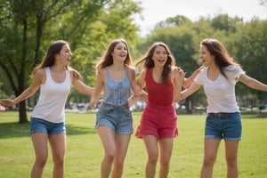 Girls at the park having a good time,afternoon,they are (((topples)))