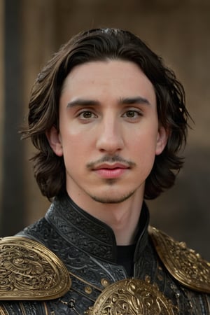 Hyperrealistic photo, Pale Skin, Portrait of a hybridization between Timothée Chalamet face and Adam Driver face , detailed symmetrical face , 4k textures, symmetrical eyes,RAW photo, 4k, masterpiece, high-res, extremely intricate, high detailed skin,1.2 prfm style, symmetrical face, closed lips, almond-shaped black eyes, crystal obsidian grim armour, perfect composition, beautiful detailed intricate insanely detailed, 8k artistic photography, photorealistic concept art, soft natural volumetric cinematic perfect light. hunter eyes, natural light, intense, perfect face, RAW, analogue, Nikon Z 85 mm.
,detailmaster2,Movie Still,male