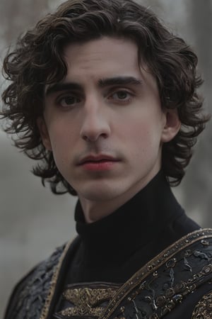 Hyperrealistic photo, Pale Skin, Portrait of a hybridization between Timothée Chalamet face and Adam Driver face , detailed symmetrical face , 4k textures, symmetrical eyes,RAW photo, 4k, masterpiece, high-res, extremely intricate, high detailed skin,1.2 prfm style, symmetrical face, closed lips, almond-shaped black eyes, crystal obsidian grim armour, perfect composition, beautiful detailed intricate insanely detailed, 8k artistic photography, photorealistic concept art, soft natural volumetric cinematic perfect light. hunter eyes, natural light, intense, perfect face, RAW, analogue, Nikon Z 85 mm.
,detailmaster2,Movie Still,male