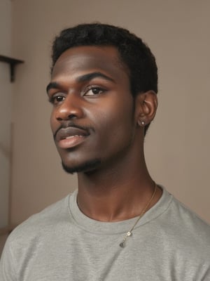 black man, Perfect (((Hands)), perfect ((fingers)),A young man, half-length, with a slight smile and looking at the camera. Perspective and quality: frontal, 10k, focus on face, high detail. Determining mood: hyperrealistic, realistic style, white background, soft light, vivid colors, symmetrical face, pure black almond-shaped eyes, crystal clear black skin, realistic looking eyes, black lips, thin eyebrows, long eyelashes, black eyeshadow, Extremely Realistic,inst4 style,