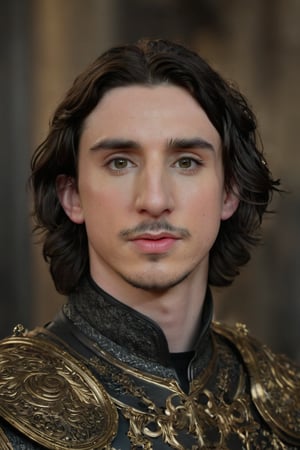 Hyperrealistic photo, Pale Skin, Portrait of a hybridization between Timothée Chalamet face and Adam Driver face , detailed symmetrical face , 4k textures, symmetrical eyes,RAW photo, 4k, masterpiece, high-res, extremely intricate, high detailed skin,1.2 prfm style, symmetrical face, closed lips, almond-shaped black eyes, crystal obsidian grim armour, perfect composition, beautiful detailed intricate insanely detailed, 8k artistic photography, photorealistic concept art, soft natural volumetric cinematic perfect light. hunter eyes, natural light, intense, perfect face, RAW, analogue, Nikon Z 85 mm.
,detailmaster2,Movie Still