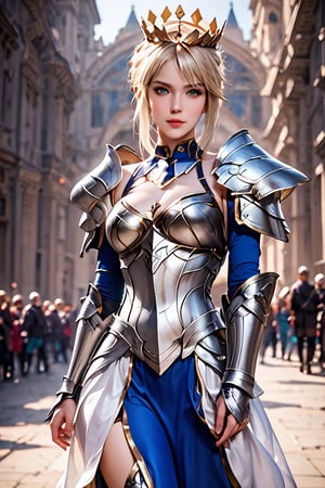 score_9, score_8_up, score_7_up, masterpiece, ultra detailed, 1 female,realistic,ntpn,solo, Artoria Pendragon cosplay,dress armor