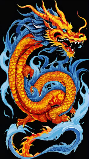 High Quality, Lossless, Clean, Raw, High Quality, Lossless, Clean, Raw, HD, Strange Dragón, 
Multires noise a dragon, flame, open mouth, chinese dragon, horns, teeth, no humans, fangs fire, sharp teeth, claws, dragon scales, eastern dragon, breathing fire ,Strange Dragón, blue flames, in sky, realistic 