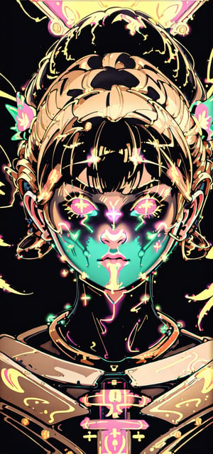 1girl, (((((glow art)))))
, simple background, High detailed , Detailed face, highres,glowing gold