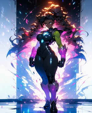 (Masterpiece, best quality, ultra-detailed, best shadow, Unreal Engine 5), (detailed background), shehalk,((ebony skin)),dreadlock hairstyle,emerald_eyes, large_breasts, curvy_hips,r1ge,midjourney,full_body, female hulk, sailor moon, from marvel, 