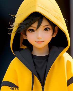Happy Naruto uzumaki,女孩,旗袍,Dream, 10 year cute boy on a yellow black hoodie, in the style of yuumei, realistic hyper - detailed rendering, yumihiko amano, zhang jingna, wiccan, trace monotone, rtx on ,細緻的背景,indian boy, various poses 