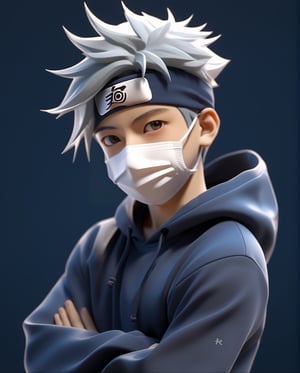 Happy Kakashi Hatake,女孩,旗袍,Dream, 10 year cute boy on a Dark blue shirt and pants with a face mask covering the lower half of his face  hoodie, in the style of yuumei, realistic hyper - detailed rendering, yumihiko amano, zhang jingna, wiccan, trace monotone, rtx on ,細緻的背景,indian boy, various poses 