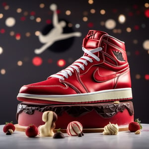 absolute real nike air jordan 1 themed sweet and cake, photo studio, studio lights