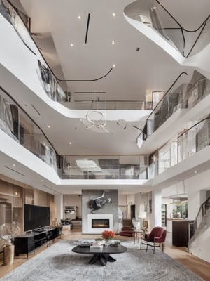 big modern house in new york, with 3 floors