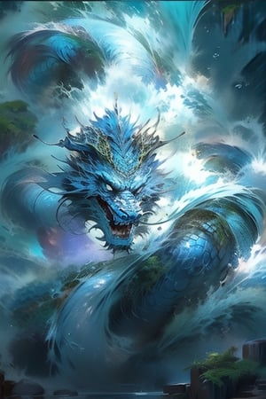 long,dragon,water,yushui,sketch