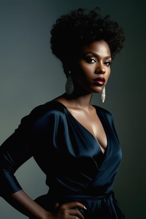 (((iconic beautiful 35yo black woman glamorous fashion, darkness but extremely beautiful)))
(((Monochrome light solid colors)))
(((Chiaroscuro darkness light colors background)))
(((intricate details,masterpiece,best quality,minimalist,hyperrealistic)))
(((gorgeous,voluptuous)))
(((by caravaggio style,photography by Annie Leibovitz style))),Movie Aesthetic