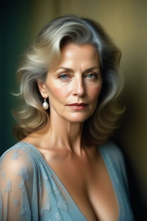 (((Iconic Woman mature extremely beautiful)))
(((Another Edition of Mature Women Turn Me On!)))
(((moody atmosphere, ethereal glow, delicate interplay of light and shadow, captivating gaze, artistic expression, emotional resonance, busty)))
(((Chiaroscuro vivid colors background)))
(((View zoom,view detailed, dutch_angle)))
(((by Annie Leibovitz style,by Diane Arbus style))),m1lfm3t3r