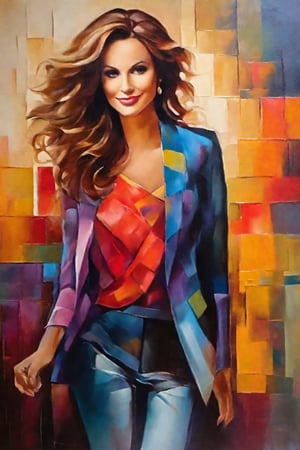 oil painting, vivid colors, beautiful light, masterpiece, best quality, woman, 40 years old