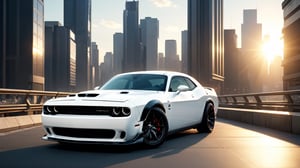 4k, masterpiece, dodge hellcat (trendwhore style:1.4), abstract art, abstract sunlight, abstract white theme. cityscape background, sharp details. BREAK highest quality, detailed and intricate, original artwork, trendy, vector art, award-winning, artint, SFW, ,night city,DonMW15pXL,