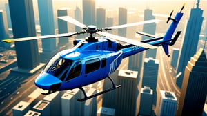 4k, masterpiece, abstract helicopter, (trendwhore style:1.4), abstract art, abstract sunlight, abstract   blue theme. cityscape background, sharp details. BREAK highest quality, detailed and intricate, original artwork, trendy, vector art, award-winning, artint, SFW, ,night city,DonMW15pXL,