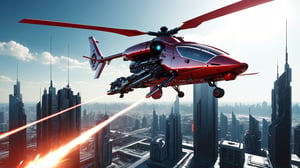 4k, masterpiece, cyborg helicopter, (trendwhore style:1.4), abstract art, abstract sunlight, abstract  red theme. cityscape background, sharp details. BREAK highest quality, detailed and intricate, original artwork, trendy, vector art, award-winning, artint, SFW, ,night city,DonMW15pXL,