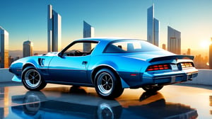 4k, masterpiece, 1981 pontiac firebird esprit (trendwhore style:1.4), abstract art, abstract sunlight, abstract blue theme. frontal and side view, cityscape background, sharp details. BREAK highest quality, detailed and intricate, original artwork, trendy, vector art, award-winning, artint, SFW, ,night city,DonMW15pXL,