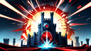 4k, masterpiece, abstract castle, (trendwhore style:1.4), ((bursting abstract lightwaves)), abstract art explosion, abstract light rays, abstract mecha pieces, robot parts, shattered reality, ((bursting light rays),   red theme. sharp details. BREAK highest quality, detailed and intricate, original artwork, trendy, vector art, award-winning, artint, SFW, ,night city,DonMW15pXL,itacstl