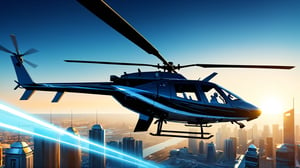 4k, masterpiece, abstract helicopter, (trendwhore style:1.4), abstract art, abstract sunlight, abstract   blue theme. cityscape background, sharp details. BREAK highest quality, detailed and intricate, original artwork, trendy, vector art, award-winning, artint, SFW, ,night city,DonMW15pXL,