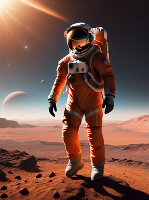 wide shot, the (silhouette of a astronaut on planet mars, intricate details, masterpiece, best quality, very aesthetic,

highly detailed, artstation, concept art, smooth, sharp focus, illustration, dynamic background, 8k resolution, masterpiece, best quality, Photorealistic, ultra-high resolution, photographic light, sunbeams, best quality, best resolution, cinematic lighting, Hyper detailed, Hyper realistic, masterpiece, atmospheric, high resolution, vibrant, dynamic studio lighting, spotlight, fantasy