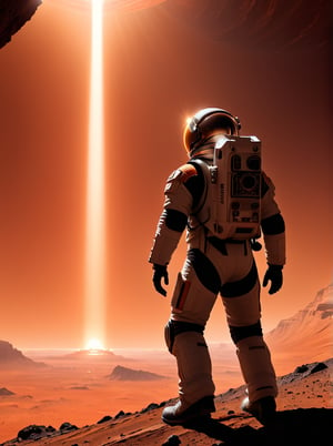 wide shot, the (silhouette of a astronaut on planet mars, intricate details, masterpiece, best quality, very aesthetic,

highly detailed, artstation, concept art, smooth, sharp focus, illustration, dynamic background, 8k resolution, masterpiece, best quality, Photorealistic, ultra-high resolution, photographic light, sunbeams, best quality, best resolution, cinematic lighting, Hyper detailed, Hyper realistic, masterpiece, atmospheric, high resolution, vibrant, dynamic studio lighting, spotlight, fantasy