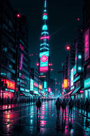 How about creating a vibrant neon cityscape at night? Imagine tall buildings, glowing signs, and colorful lights illuminating the streets. Let your imagination run wild with bright neon colors to bring the scene to life