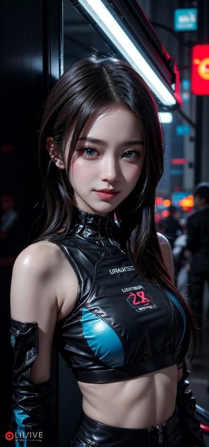 Beauty perfect asian woman, 8k, happy, perfect smile, 30 years old, cute, perfect body, cyberpunk style, masterpiece, best quality, ultra-detailed, {cinematic lighting}, {illustration}, 1girl, shy look,gaeul_ivez