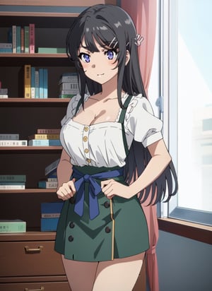 boichi anime style,upper_body,dirndl,looking_at_camera,cleavage,smiley,mini_skirt,best quality,masterpiece,legs_open,, beautiful detailed eyes, contrapposto, thighs,clothing_detailed,ph mai,,clothes_pull,undressing,breastless_clothes,holding_skirt