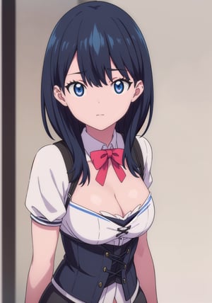 Takarada Rikka,boichi anime style

masterpiece, best quality, highres, rikka2, 1girl, takarada rikka, black hair, blue eyes, solo,upper_body,

bottomless , dirndl, corset , cleavage


 