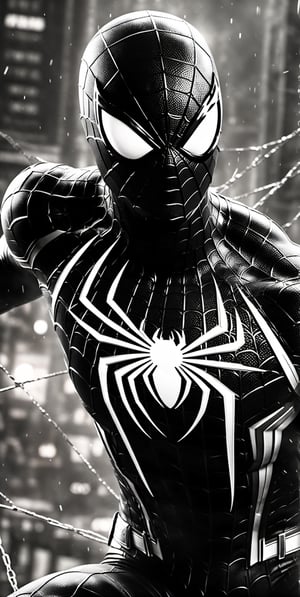 Spider-Man shooting web  Black and White

 8k resolution photorealistic masterpiece, intricately detailed, cinematic lighting, maximalist photoillustration, HD,make_3d,more detail XL,steampunk style